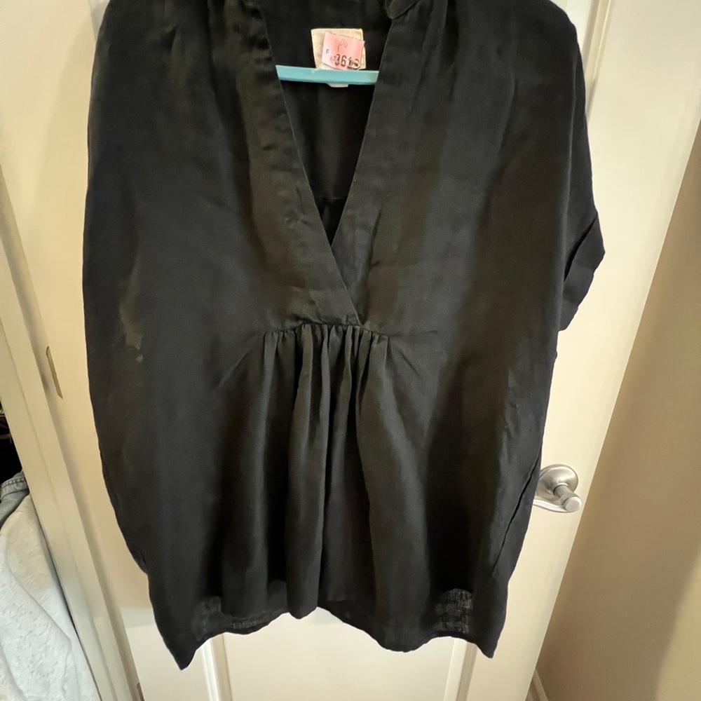 Becasa linen Black Tunic Top